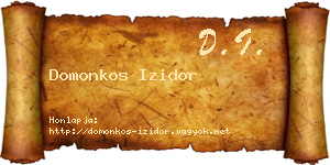 Domonkos Izidor névjegykártya